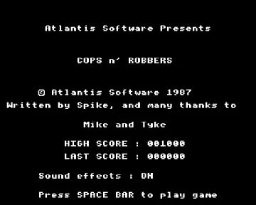 Cops n Robbers (1987)(Atlantis)[COPS1] screen shot title